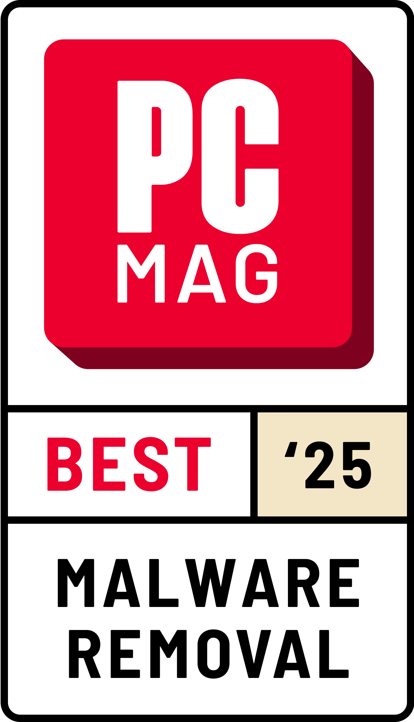 Значок PC Mag Best of 2025 Malware Removal